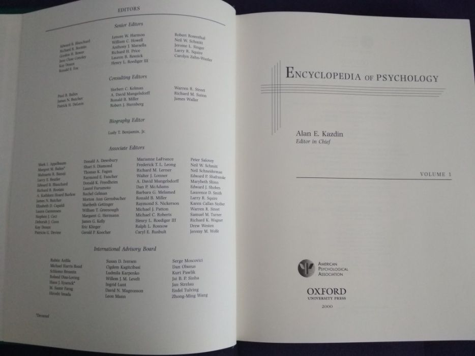 Enciclopedie de psihologie, 8 vol, Alan E. Kazdin, Yale University