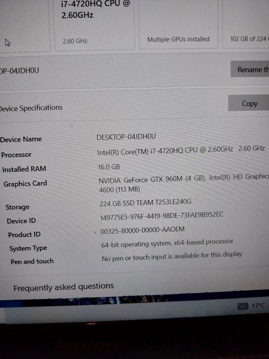 Lenovo i7 17 inci
