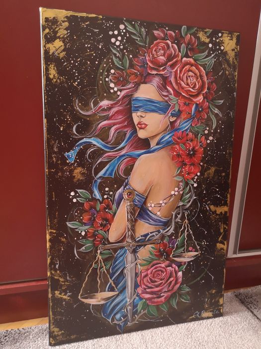 Tablou vopsele acrilice pe panza 80x50 pictat de mana