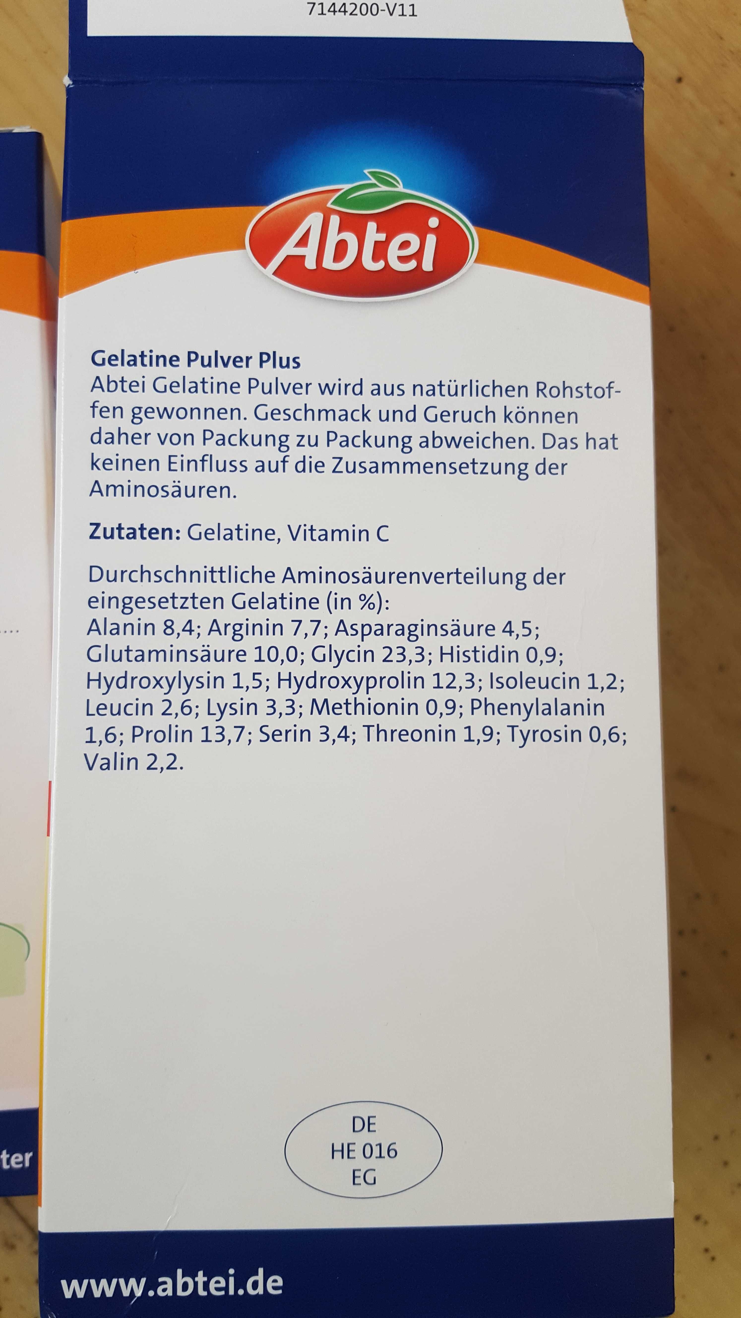 Желатин на прах Abtei Gelatin Powder + Vitamin C (40 порции), 400гр