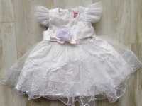 Бебешка официална бяла рокля