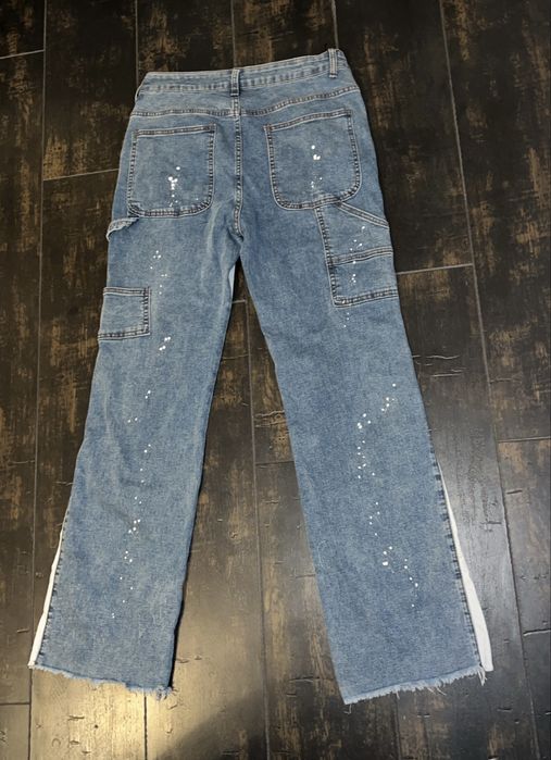 Jeans Blugi Unici Evazați/Drepti cu Buzunare Laterale