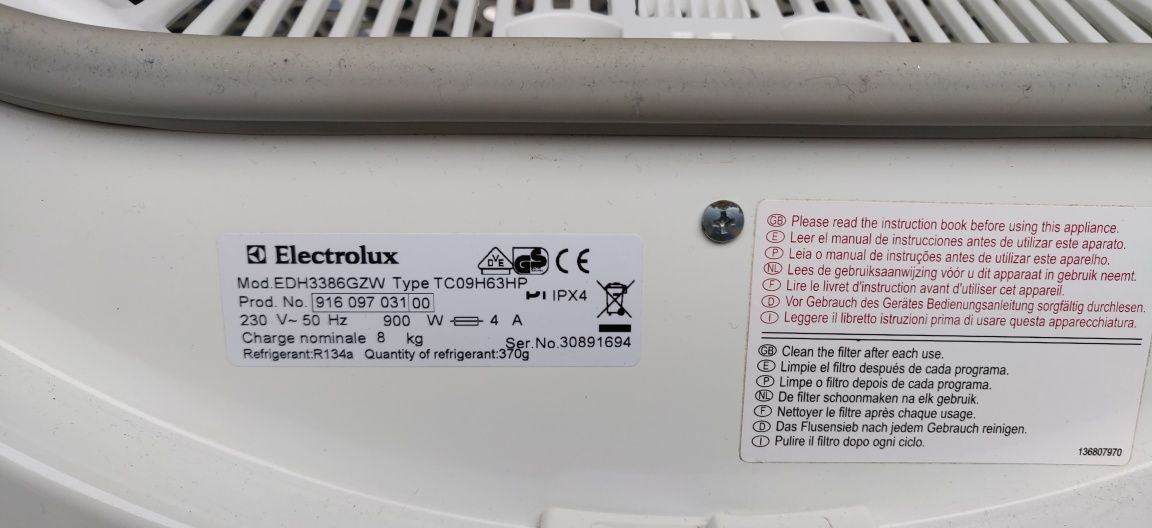 Dezmembrez uscător Electrolux