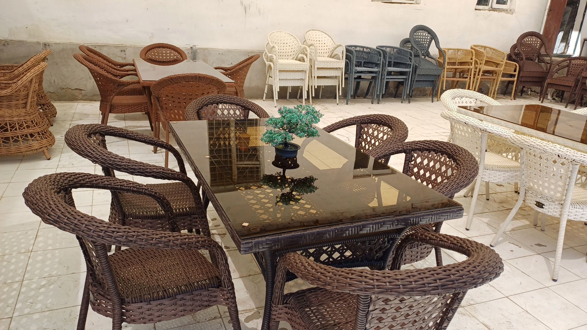 Deco Rotan stol stullari 6kishilik