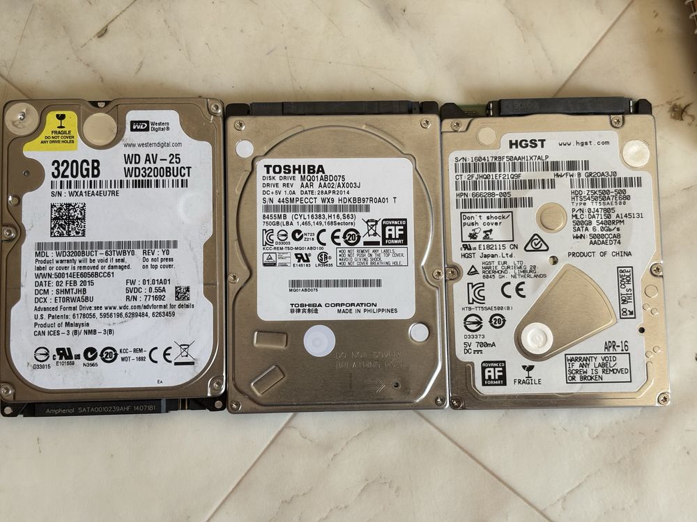 Хард дискове 500gb, 750gb, 640gb, 320gb HDD