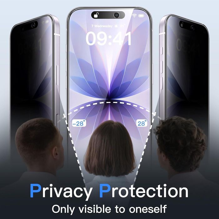 Privacy 5d стъклен протектор за apple iphone 17 - anti spy - tempered