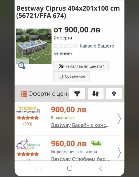 Басейн 404х201х100 см