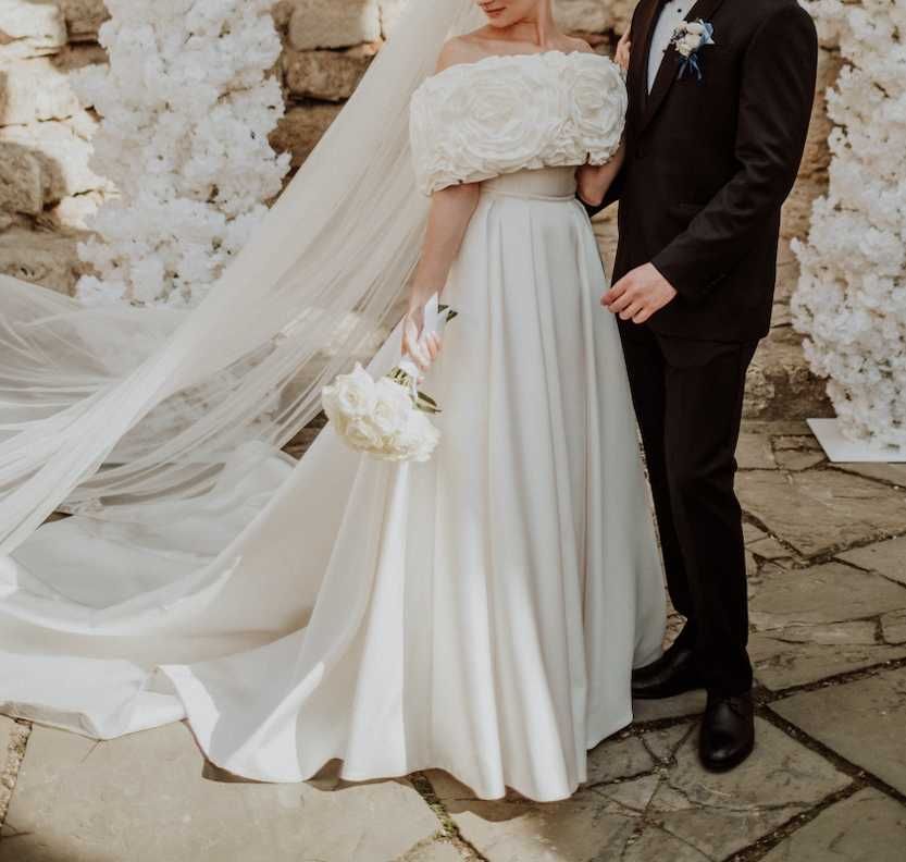 Сватбена/ Булчинска рокля от сатен Luce Sposa