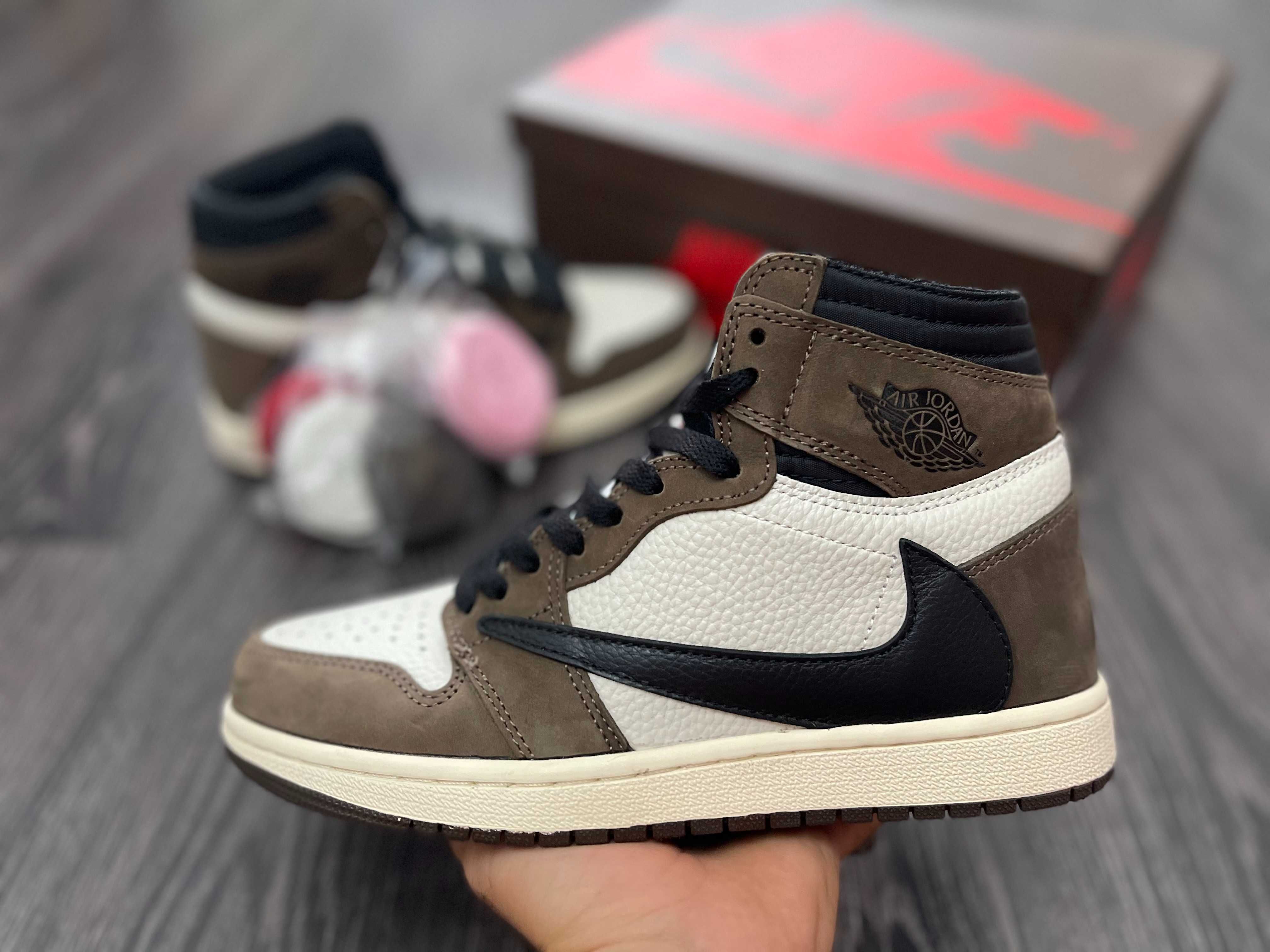 Adidasi JORDAN 1 x Travis Scott High- Produs NOU PREMIUM din Piele