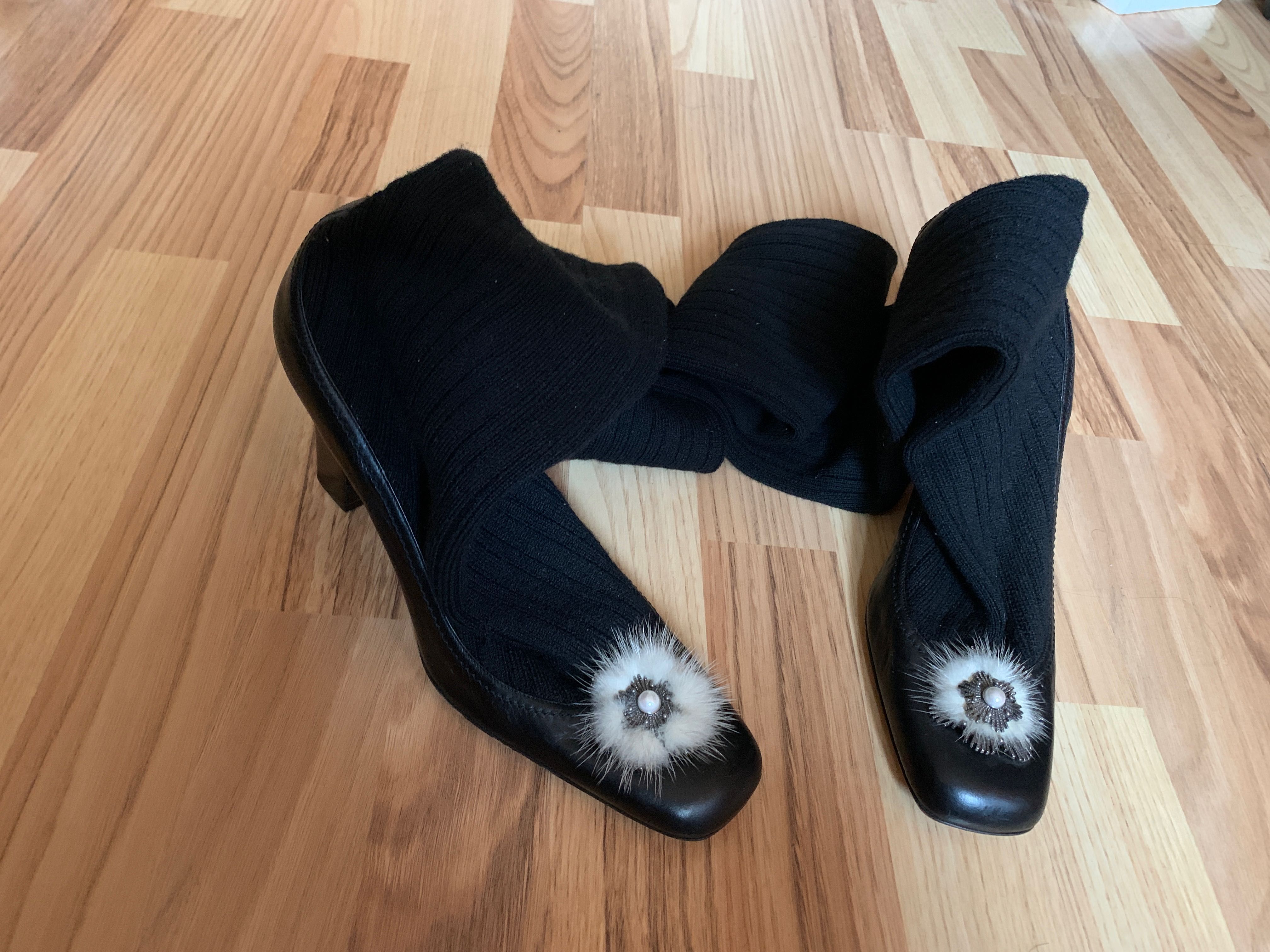 Cizme Givenchy peste genunchi piele ciorap 39