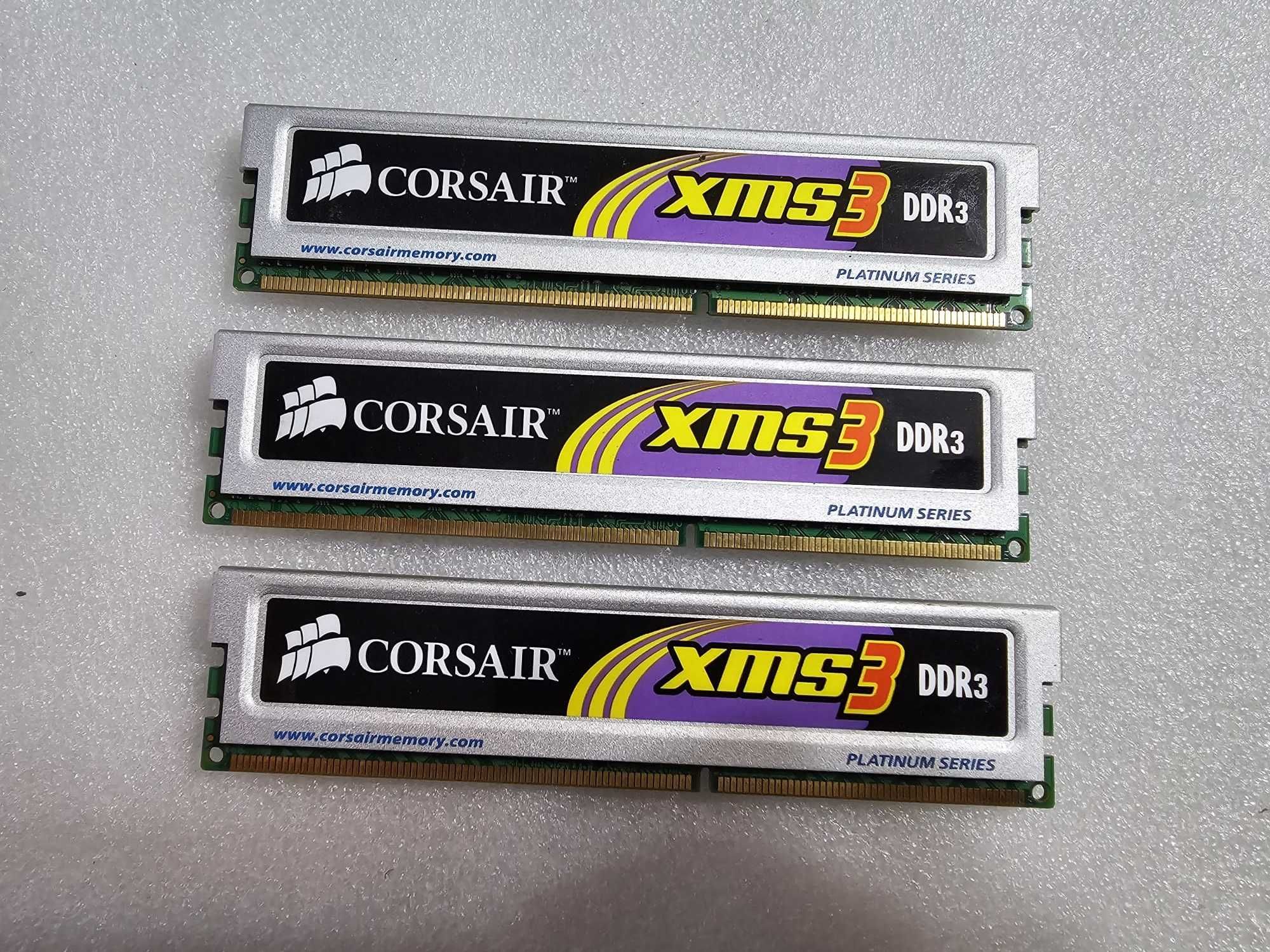 Kit memorie RAM CORSAIR 6GB DDR3 1333Mhz ( Kit 3x 2GB) TR3X6G1333C9