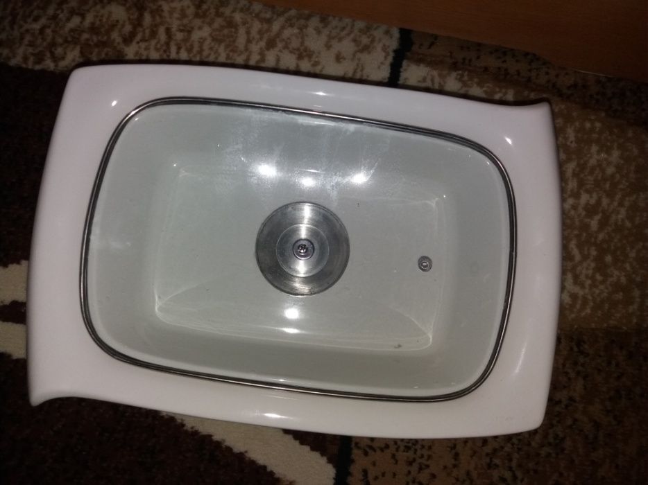 Tava ceramica cu suport pentru lumanari