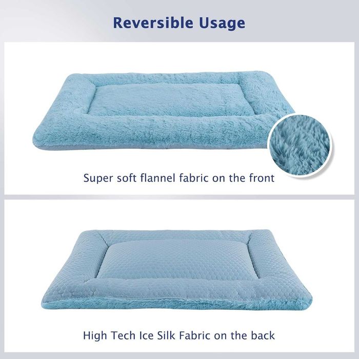 BVAGSS Мека постелка за легла за кучета, миеща се, 76x50 см, синьо