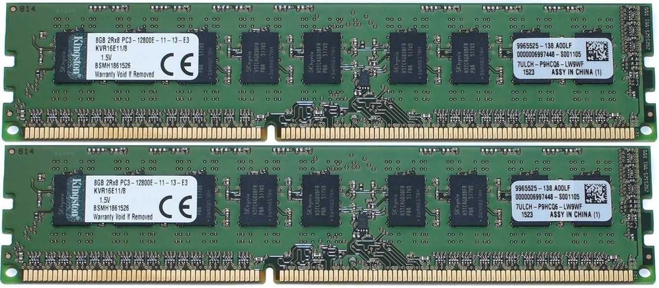 RAM 16GB 2x8gb Kingston KVR16E11/8 1600Mhz DDR3
