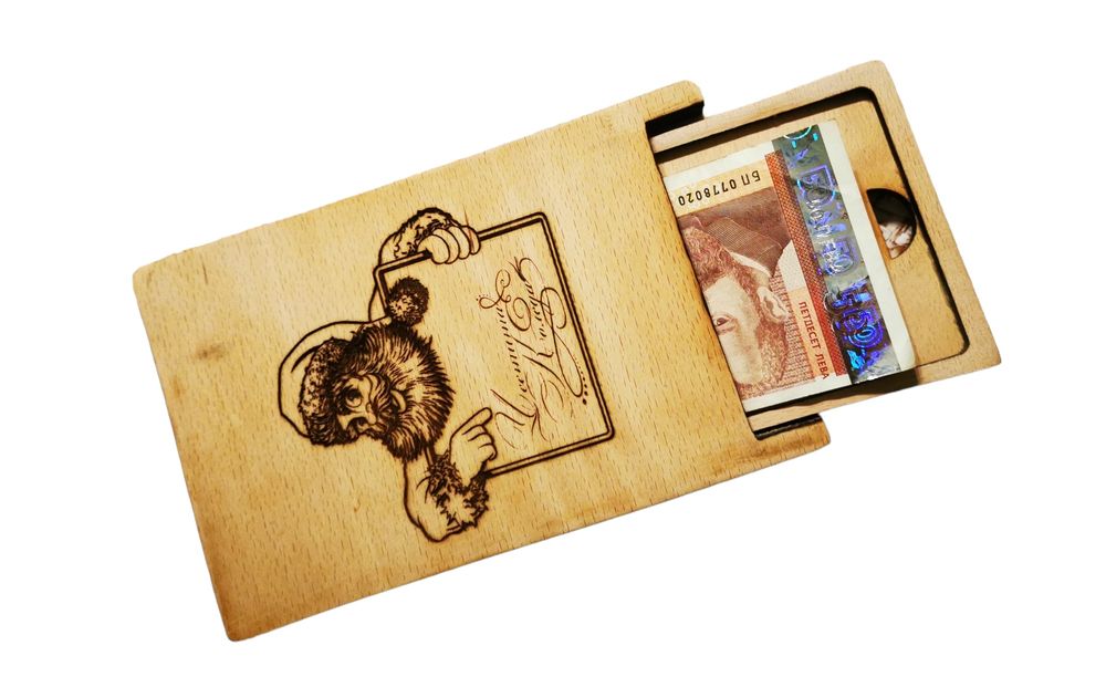 Дървен подаръчен плик за пари