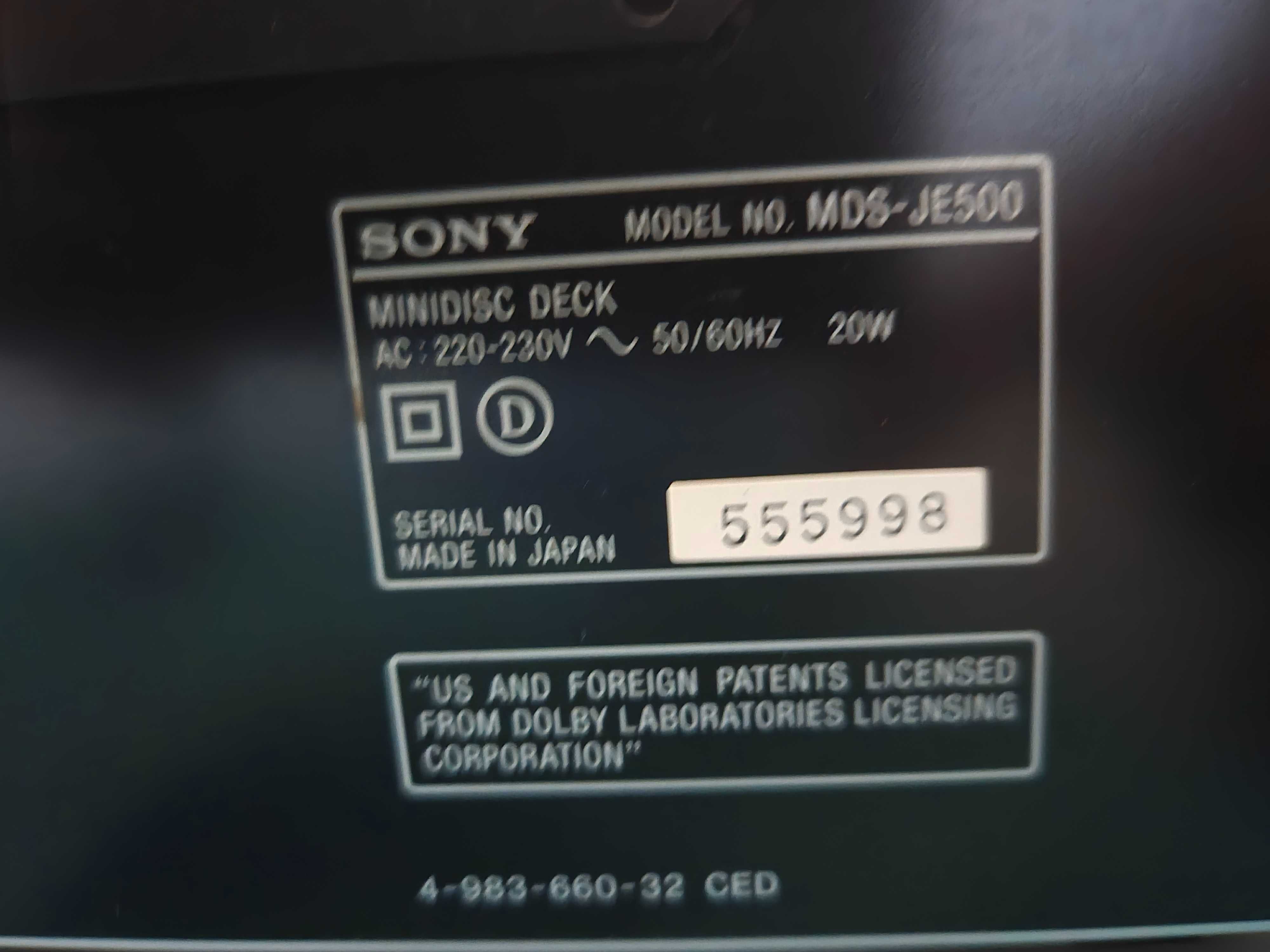 Deck Minidisc SONY 500 si 510
