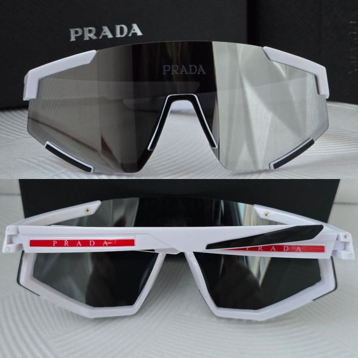 Мъжки слънчеви очила маска черни бели