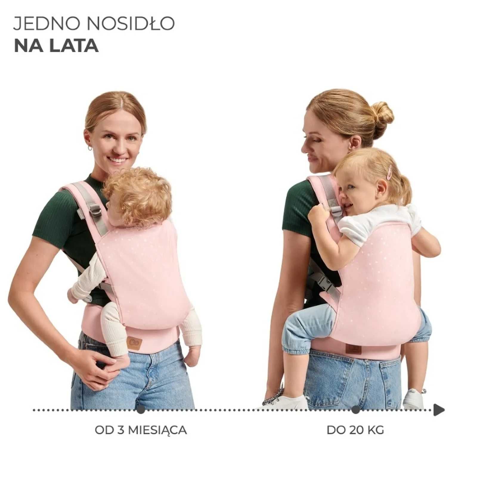 Kinderkraft, Nino Confetti, marsupiu ergonomic pana la 20 kg, pink