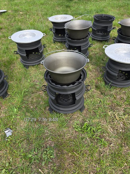 Grătare disc grill ceaune  din fontă  soba pirostrie  jante