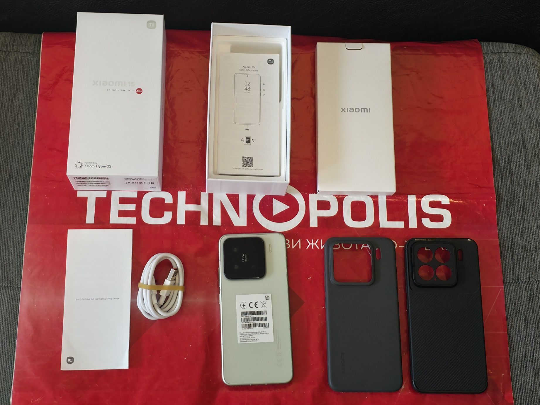 КАТО НОВ 256GB Xiaomi 15 5G Технополис Гаранция 2027 GREEN / Зелен