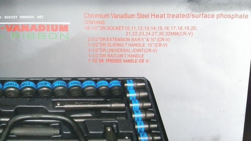 Trusa chei tubulare impact 24 piese /pcs chrom-vanadium