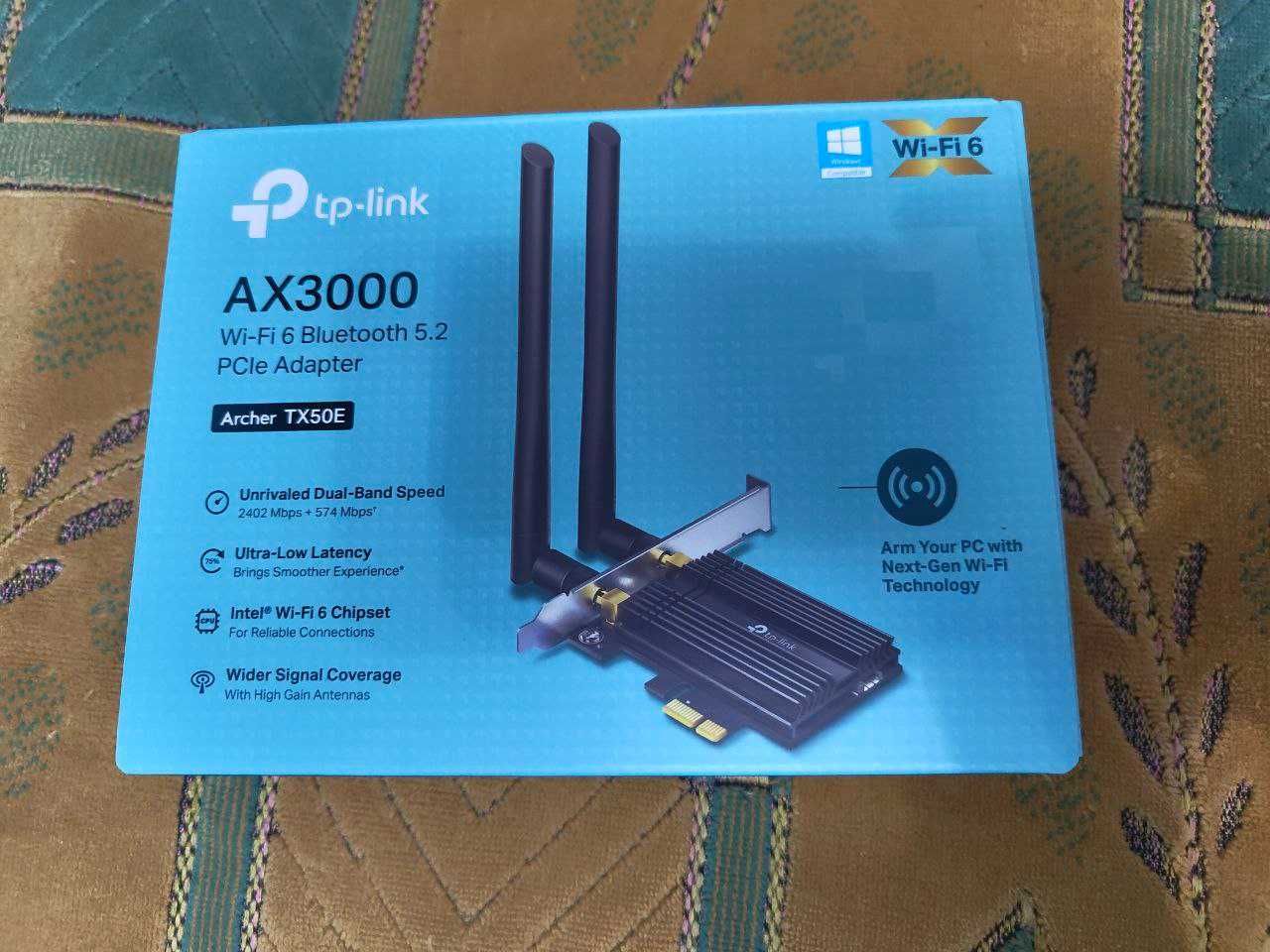 TP-Link Archer TX50E — Wi-Fi 6 + Bluetooth 5.2 PCIe адаптер
