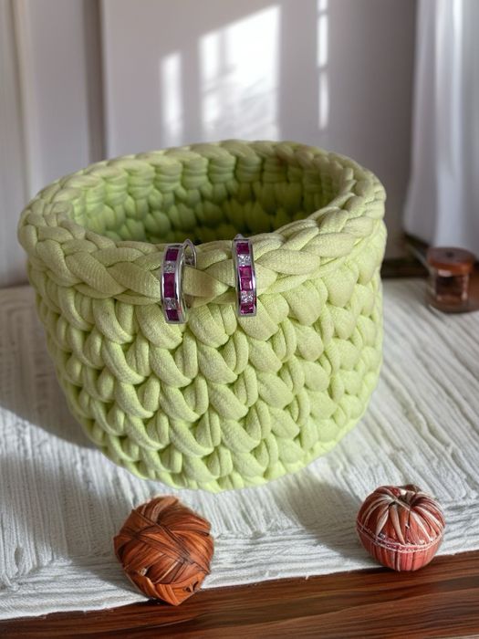 Серьги серебряные с рубином