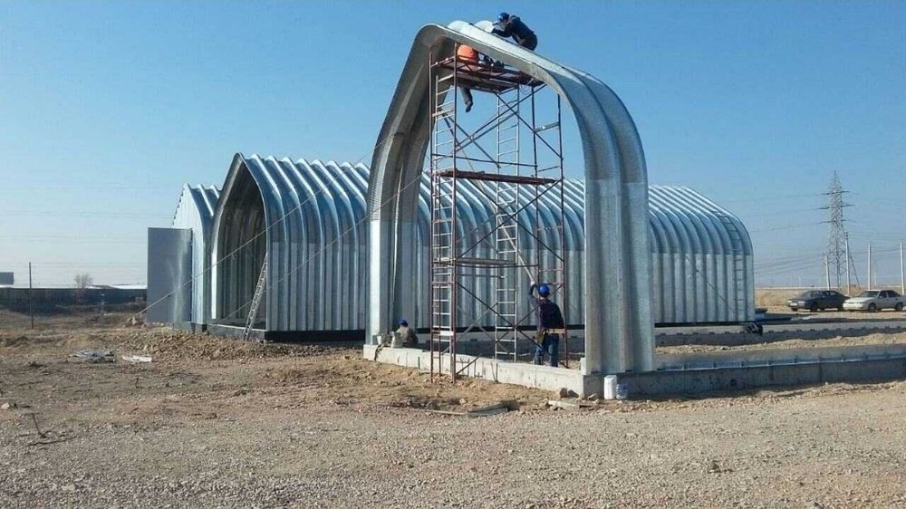 Ангар разворный Безкаркасный Арочный