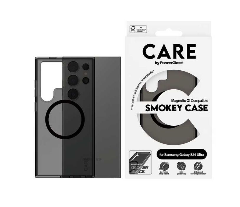 кейс PanzerGlass CARE Smokey Black Samsung Galaxy S24 Ultra +протектор