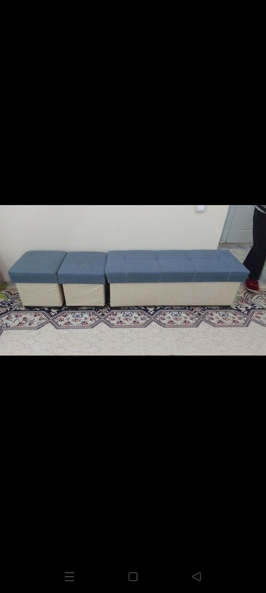 Ugalok divan spalniy boladi 6 dona yostiq 2 ta pufik 1 ta uzun pufik