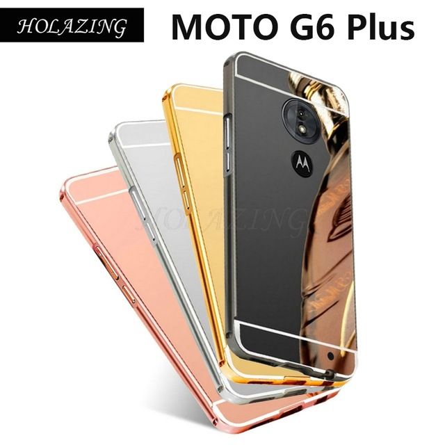 Husa / Bumper aluminiu + spate acril Oglinda pt. Motorola Moto G6 Plus