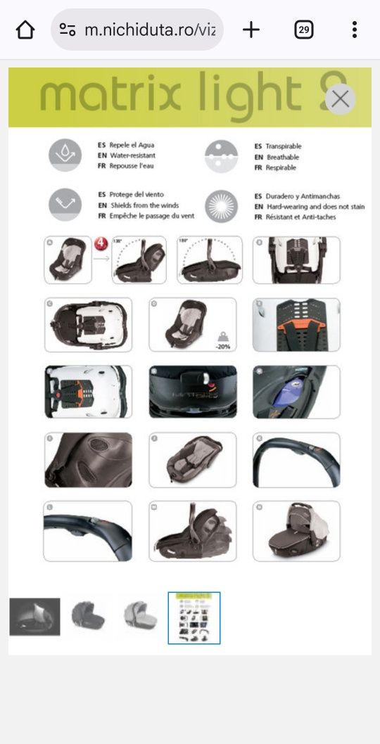Scaun auto si landou omologat copii Jane Matrix Light cu isofix