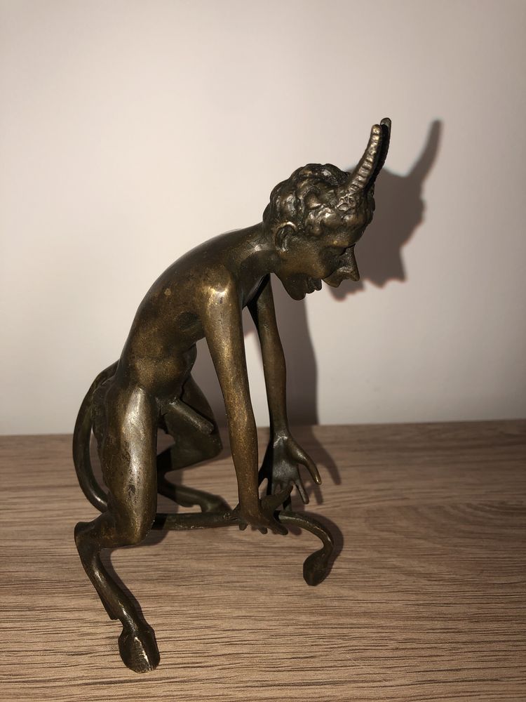 Drac,demon,statueta din bronz,semnata Fritz Bermann