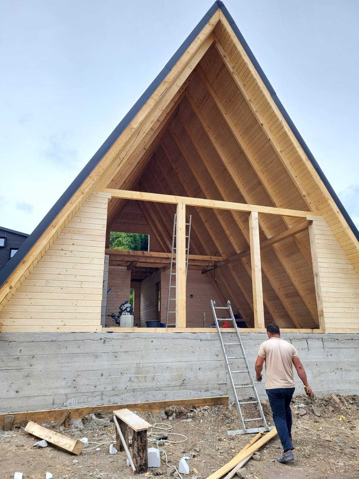 Cabana A Frame si casa din structura de lemn de vanzare