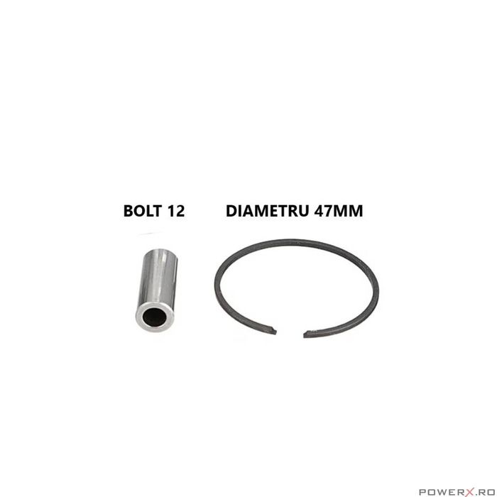 Piston complet compatibil Husqvarna 455, 47mm, bolt 12, PowerX