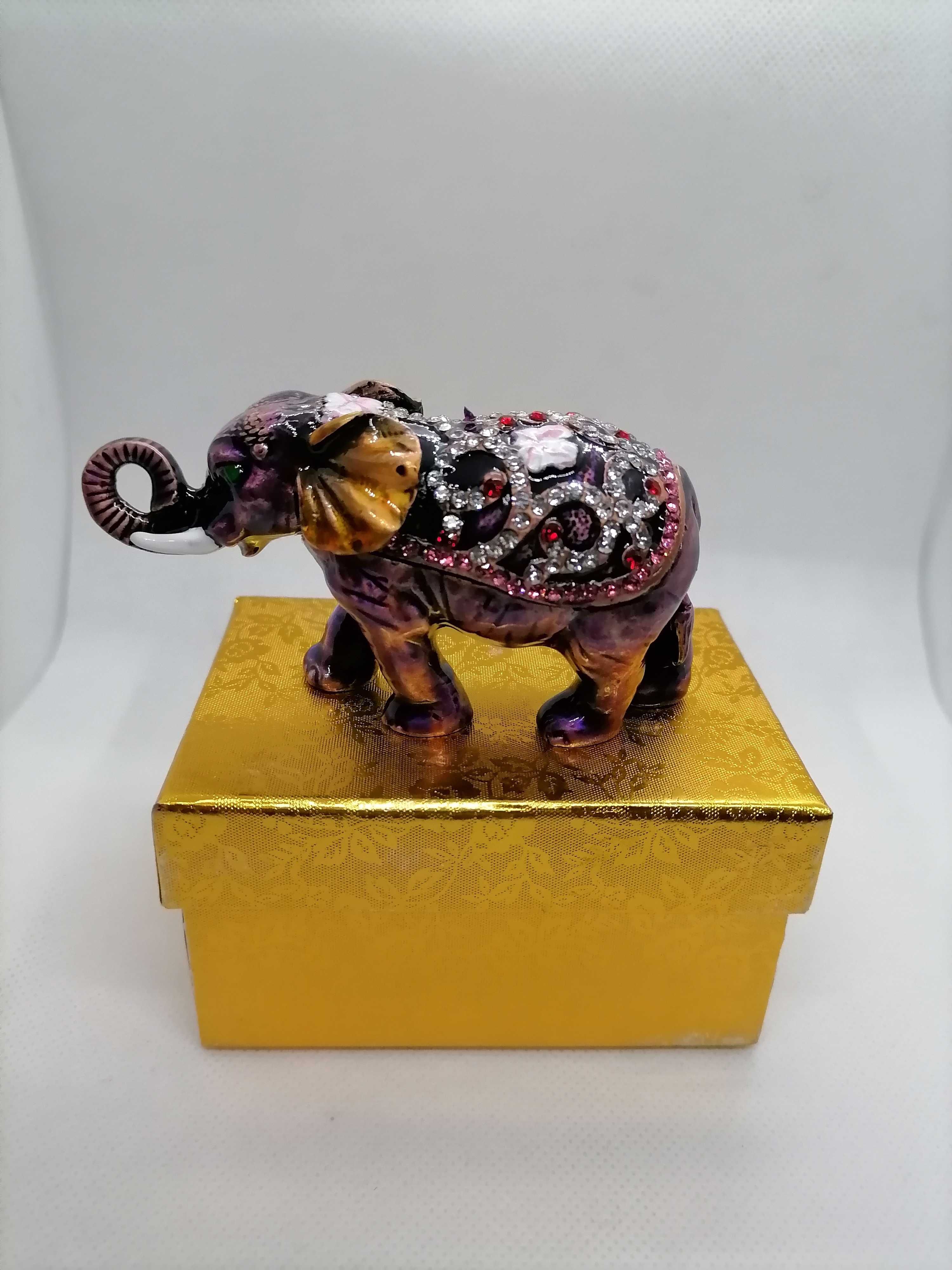 Cutie Bijuterii Elefant Mov / Purple - Metal + Cristale