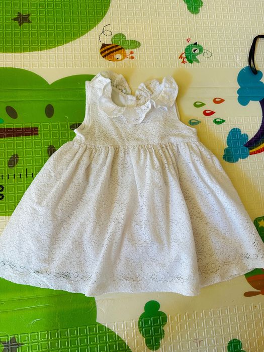 Лот детски  рокли бяла и синя рокля 80-86 см 12-18 месеца