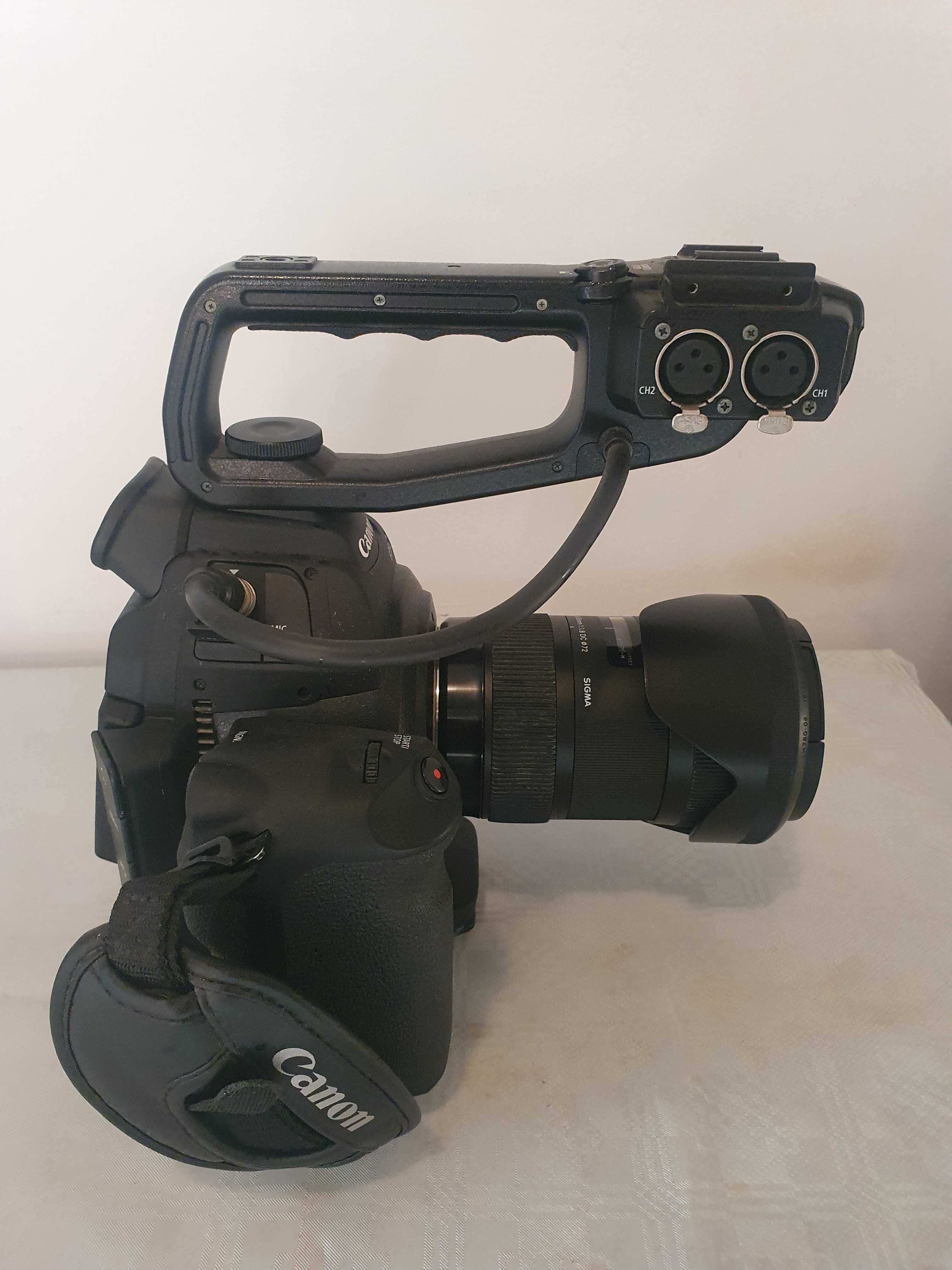 Vind camera Canon C100 DAF cu obiectiv sigma