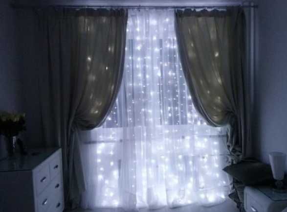 LED Завеса 3 х 3 м Студено бяла White 420лампи с Опция Снаждане