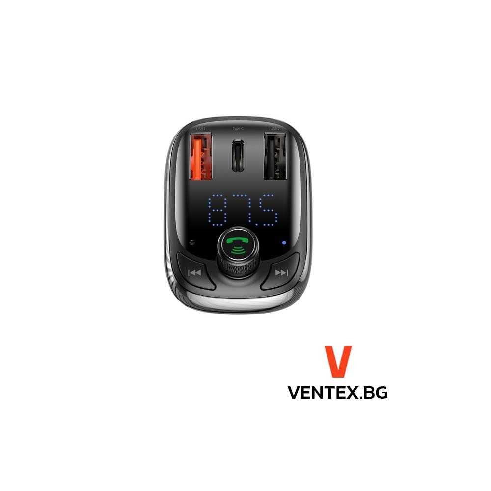 FM трансмитер с Bluetooth 5.0 за кола с USB порт и бързо зареждане