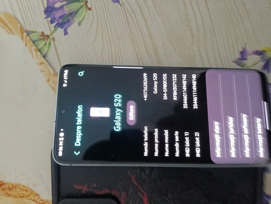 Vând samsung s20 5g  fisurat fata spate