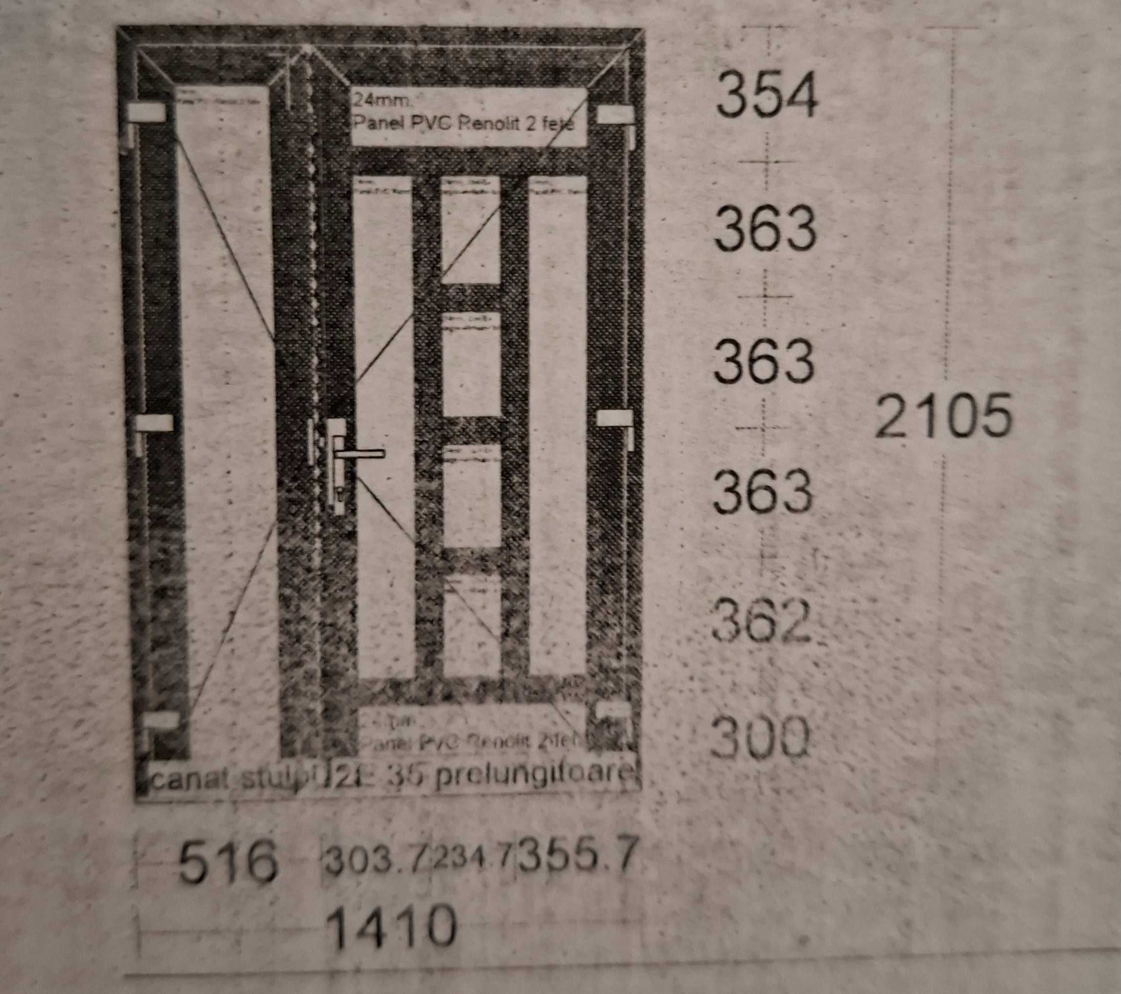 Ușă dublă termopan mahon