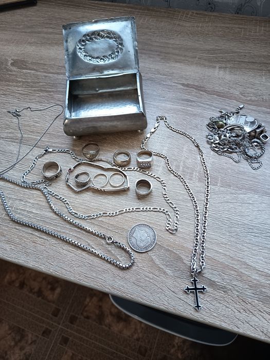 Cutie argint și bijuterii argint 330 grame