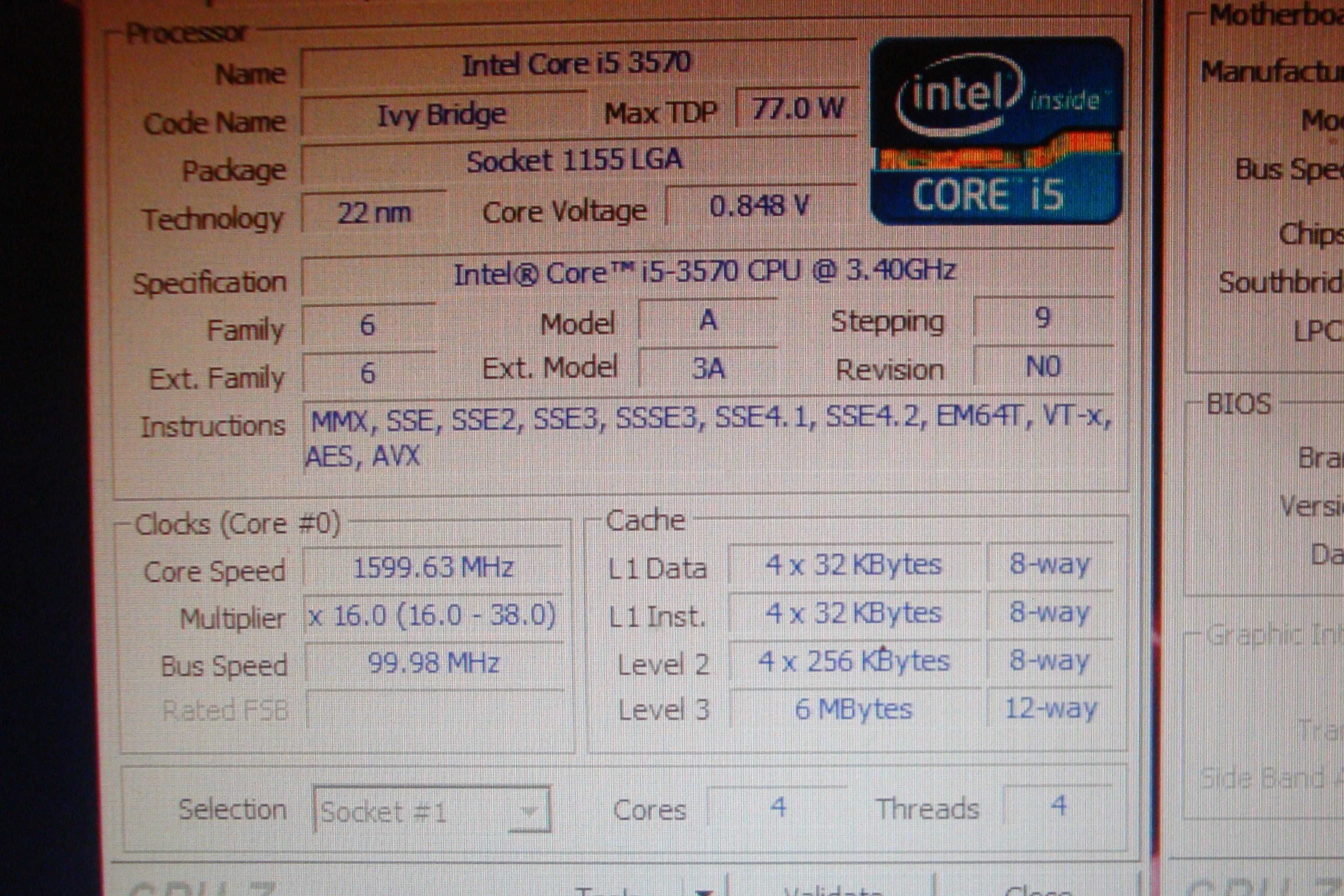 Procesor intel i5 3570 3.8ghz socket 1155 6mb cache