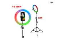 Ring Light LED 10" Foto Lampa Circulara Trepied 210cm Paletă Culori