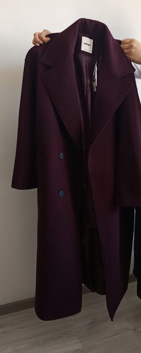 Дамско палто - бордо - 38 - овърсайз