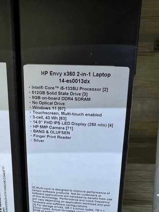 Ноутбук HP Envy x360 2-in-1 Laptop 14t-es000, 14" i5 1335 8\512GB