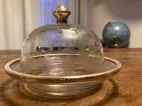 vas servit bomboniera din cristal si argint secolul XIX H.B unicat