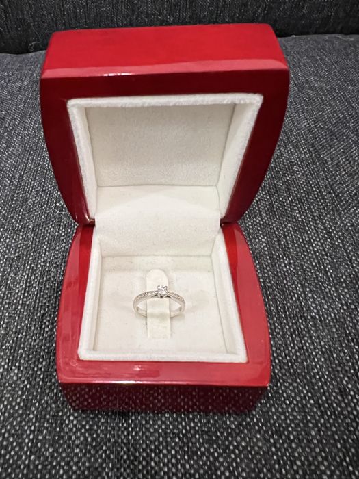 Inel Logodnă Diamand, Aur Alb 14 karate