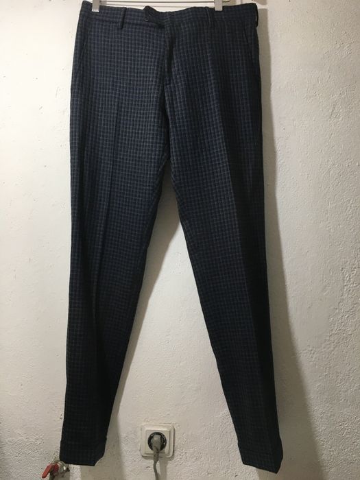 Вълнен кариран Tomy Hilfiger панталон тъмносин , 46